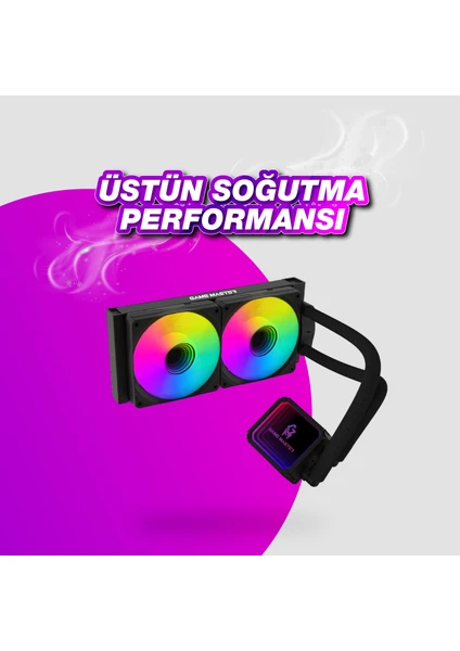 GAMEMASTER 2 FANLI ARGB 240MM WATERCOOLER SİYAH SIVI SOĞUTMA